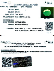 4.64/CT Natural Panna Stone with Govt. Lab Certificate